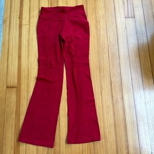 Athletic girl, red flare leggings size medium 8/10